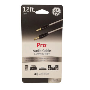 GE- General Electric Pro Audio Cable | 3.5mm Auxiliary Cord | 12 ft / 3.6 m